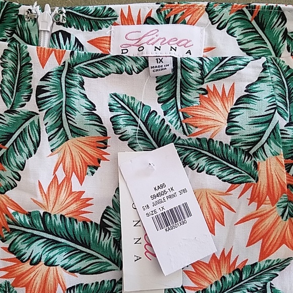 NWT, Linea Donna, orange and green skirt. Size 1X - Picture 5 of 5
